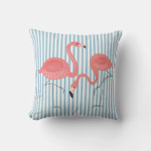 Roze koortsrokken met witte en blauwe strepen kussen (Voorkant)