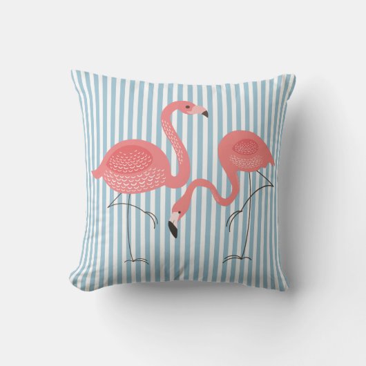 Roze koortsrokken met witte en blauwe strepen kussen (Voorkant)