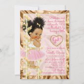 Roze koper Gold Baby shower Girl Kaart (Voorkant)