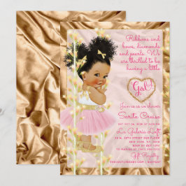 Roze koper Gold Baby shower Girl Kaart
