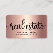 Roze Koper Zwart Foto Makelaar QR Code Visitekaartje (Voorkant)