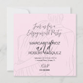 Roze koppel dat omhelst script Verloving Feest Save The Date (Voorkant)