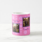 Roze Koppel Foto Vormgeving met Aangepaste Tekst K Koffiemok (Center)