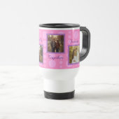 Roze koppel fotontwerp met aangepaste tekst Koffie Reisbeker (Voorkant rechts)