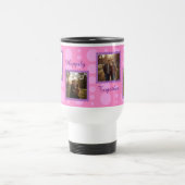 Roze koppel fotontwerp met aangepaste tekst Koffie Reisbeker (Center)