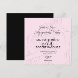 Roze Koppel Knuffel Script Verloving Feest Save The Date