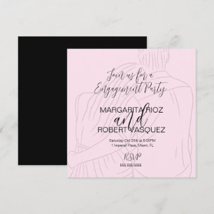 Roze Koppel Knuffel Script Verloving Feest Save The Date
