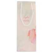 Roze & Koraal Abstract Kunst Schilderij Aangepaste Wijn Cadeautas (Voorkant)