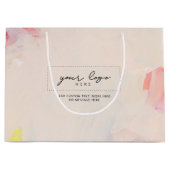 Roze & Koraal Abstract Kunst Zakelijk Bedrijfslogo Groot Cadeauzakje (Voorkant)