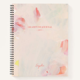 Roze & Koraal Abstracte Bloemen Kunst Dankbaarheid Notitieboek