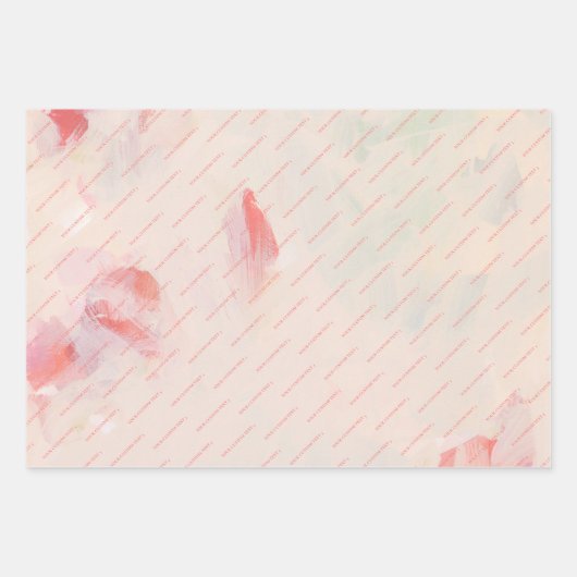 Roze & Koraal Abstracte Bloemenkunst Aangepaste Te Inpakpapier Vel (Voorkant 3)