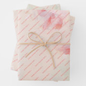 Roze & Koraal Abstracte Bloemenkunst Aangepaste Te Inpakpapier Vel (In situ)