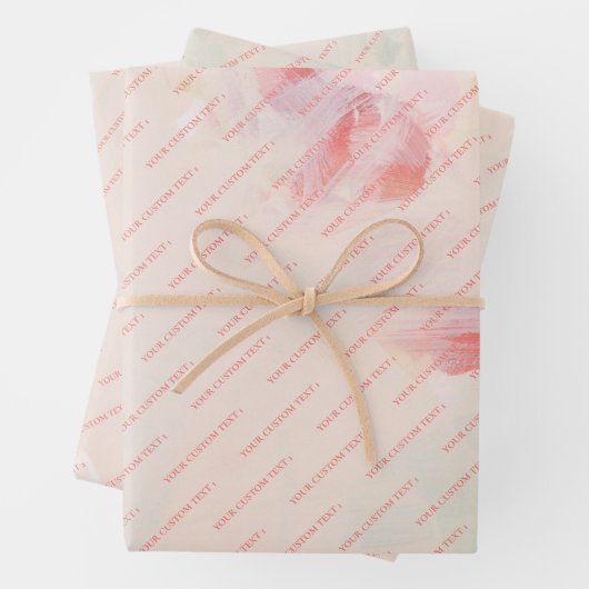 Roze & Koraal Abstracte Bloemenkunst Aangepaste Te Inpakpapier Vel (In situ)