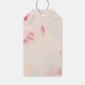 Roze & Koraal Abstracte Bloemstuk Kunst Cadeau Bed Cadeaulabel (Achterkant)