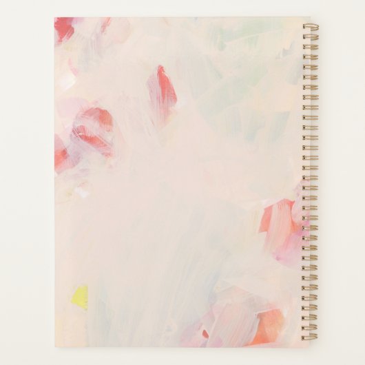 Roze & Koraal Abstracte Floral Art Goal Planner (Achterkant)