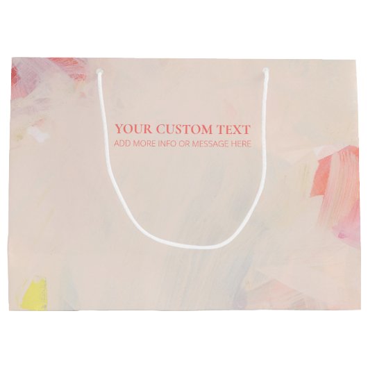 Roze & Koraal Abstracte Kunst het Schilderen Douan Groot Cadeauzakje (Achterkant)