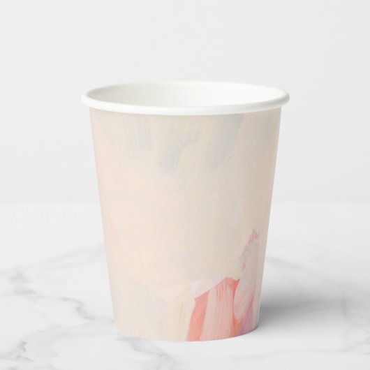 Roze & Koraal Abstracte Kunst het Schilderen Douan Papieren Bekers (Achterkant)