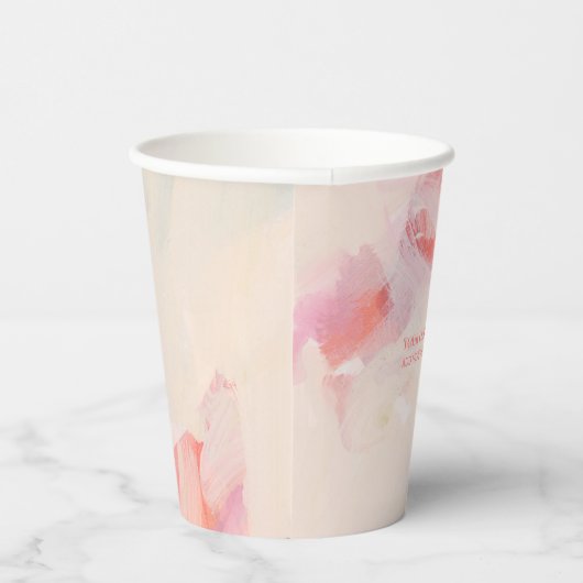 Roze & Koraal Abstracte Kunst het Schilderen Douan Papieren Bekers (Rechts)