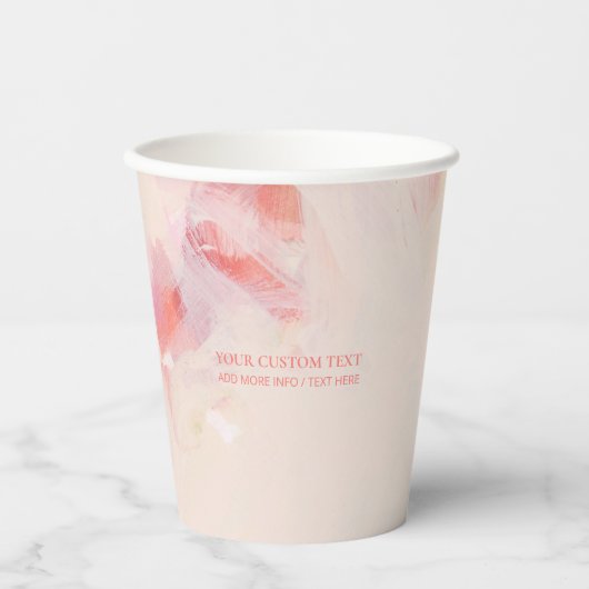 Roze & Koraal Abstracte Kunst het Schilderen Douan Papieren Bekers (Voorkant)