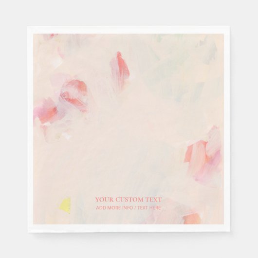 Roze & Koraal Abstracte Kunst het Schilderen Douan Servet (Voorkant)