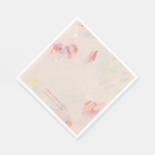 Roze & Koraal Abstracte Kunst het Schilderen Douan Servet (Hoek)