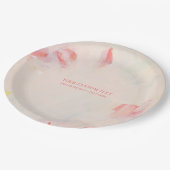 Roze & Koraal Abstracte Kunst Schilderij Aangepast Papieren Bordje (Gekanteld)