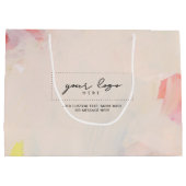 Roze & Koraal Abstracte Kunst Zakelijk Bedrijfslog Groot Cadeauzakje (Achterkant)