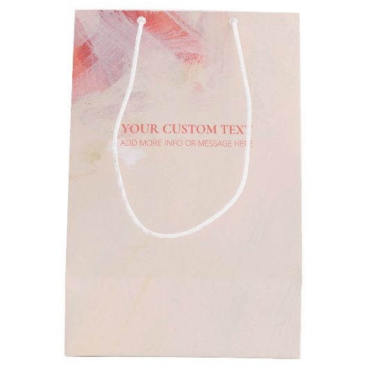 Roze & Koraal Abstracte Kunstschildering Aangepast Medium Cadeauzakje (Achterkant)