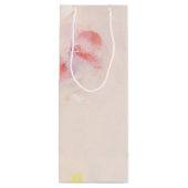 Roze & Koraal Abstracte Kunstschildering Aangepast Wijn Cadeautas (Achterkant)