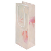 Roze & Koraal Abstracte Kunstschildering Aangepast Wijn Cadeautas (Voorkant Gekanteld)