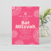 Roze Koraal Bat Mitzvah Foto Krachtige Zonneknop G Kaart (Staand voorkant)