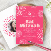 Roze Koraal Bat Mitzvah Foto Stralenbundel Vet Gro Kaart