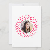 Roze Koraal Bat Mitzvah Foto Vlammend Vette Hippie Kaart (Achterkant)