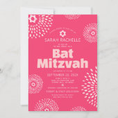 Roze Koraal Bat Mitzwa Foto Stralenkrans Vet Groov Kaart (Voorkant)