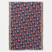 Roze, koraal, & Blauwgroen Fun Feather Pattern Fro Deken (Voorkant Verticaal)