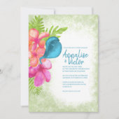 Roze, koraal, Blauwgroen tropische uitnodiging tot (Voorkant)