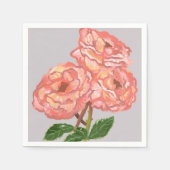 Roze & Koraal Bloemen Papier servetten (Voorkant)