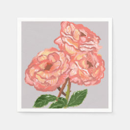 Roze & Koraal Bloemen Papier servetten