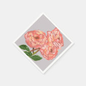 Roze & Koraal Bloemen Papier servetten (Hoek)