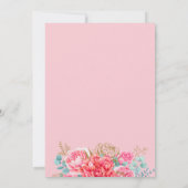 Roze Koraal Bloemen Spaanse 85ste Verjaardag Party Kaart (Achterkant)