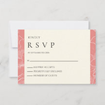 Roze Koraal Botanische Minimalistische Wedding RSV