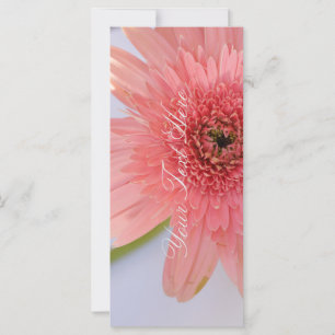 Roze Koraal Chrysanthemum Jouw Tekst Plat Kaartje