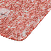 Roze koraal donker glitter sparken Monogram Snijplank (Hoek)