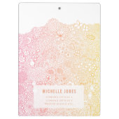 Roze Koraal Elegante Kunstenaar Gepersonaliseerde  Klembord (Achterkant)