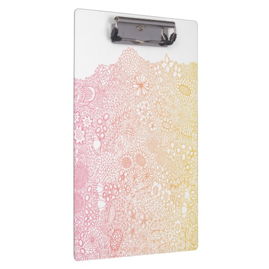 Roze Koraal Elegante Kunstenaar Gepersonaliseerde  Klembord (Rechts)