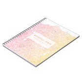 Roze Koraal Elegante Kunstenaar Gepersonaliseerde  Notitieboek (Linkerzijde)