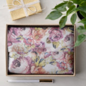  roze koraal elegante rozen floreel patroon tissuepapier (Geschenk)
