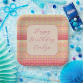 Roze koraal en abrikoos papieren bordje (Feest)