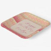 Roze koraal en abrikoos papieren bordje (Gebogen)