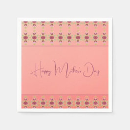 Roze koraal en Bourgogne Servet